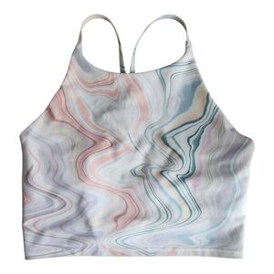 Old Navy Active Large PowerSoft Swirl Pop Longline Sports Bra Light Support